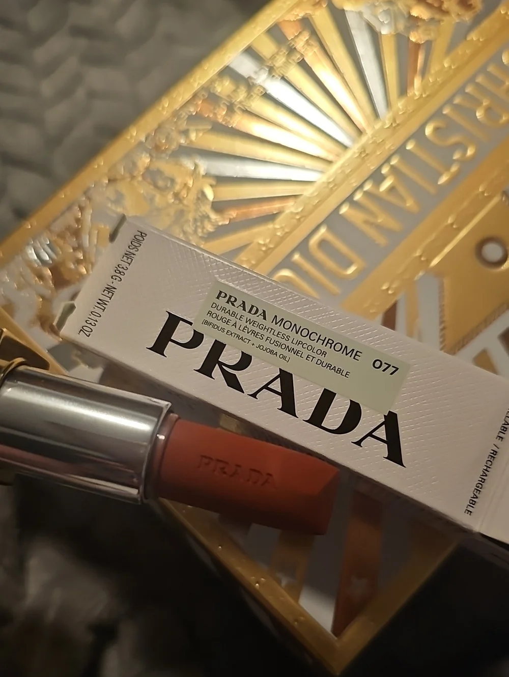Prada Monochrome Durable Weightless Lipcolor 077 - Warm Terracotta